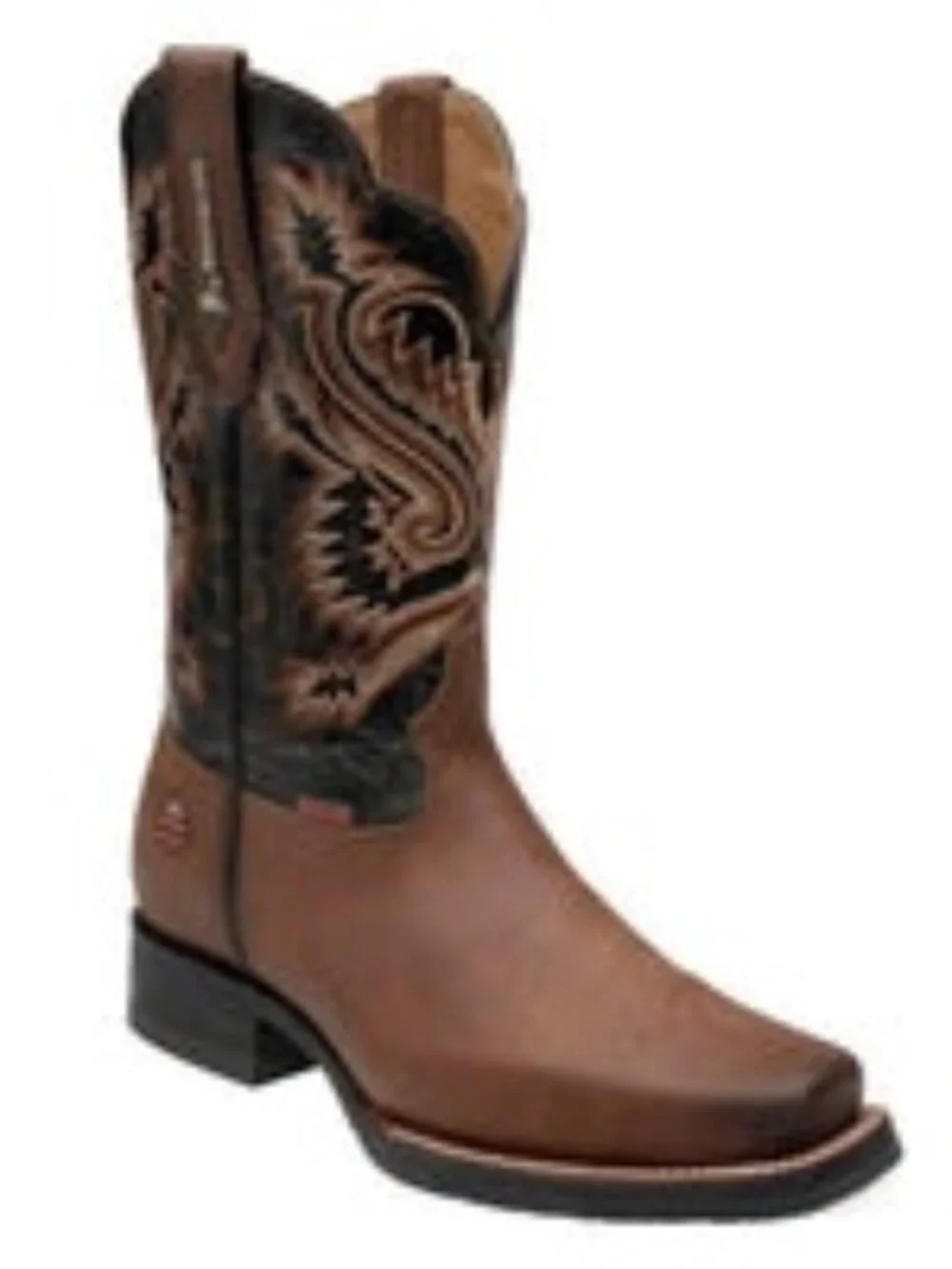 Rio Grande Tal Leather Western Boots Black Brown 8